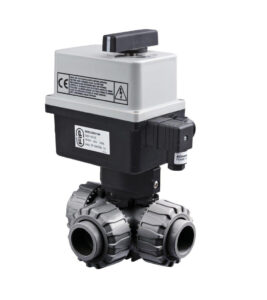 PVC Kulový el. třícestný ventil 63 mm FIP-T