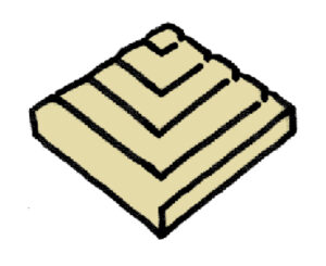 Dekorace - roh mřížky roštu 250 x 250 x tl. 40 mm -- povrch PÍSKOVÁ SAHARA