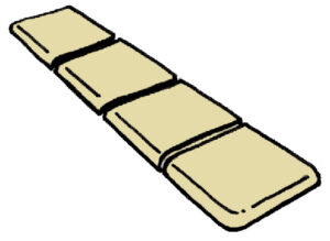 Dlažba Memphis - písková - rovný díl, tvar nosu, modul 1200 mm délka, 3kusy (300 + 400 + 500 x 340 mm)